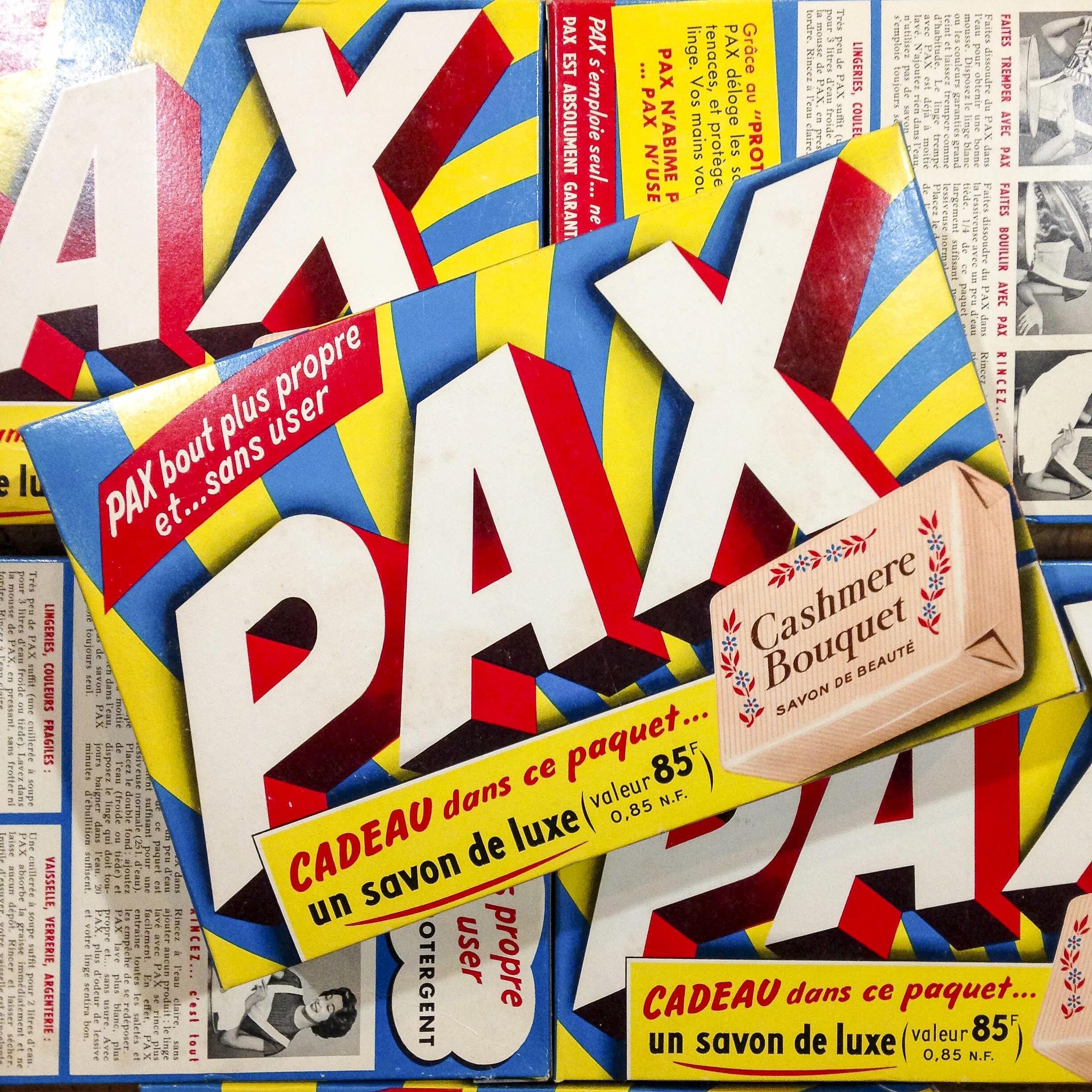 paquet lessive pax ancien vintage carton boite épicerie 1960