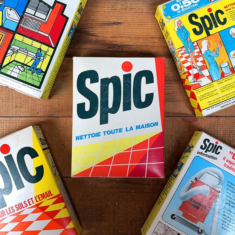 paquet lessive Spic carrelage ancien vintage carton franc épicerie 1970 1980