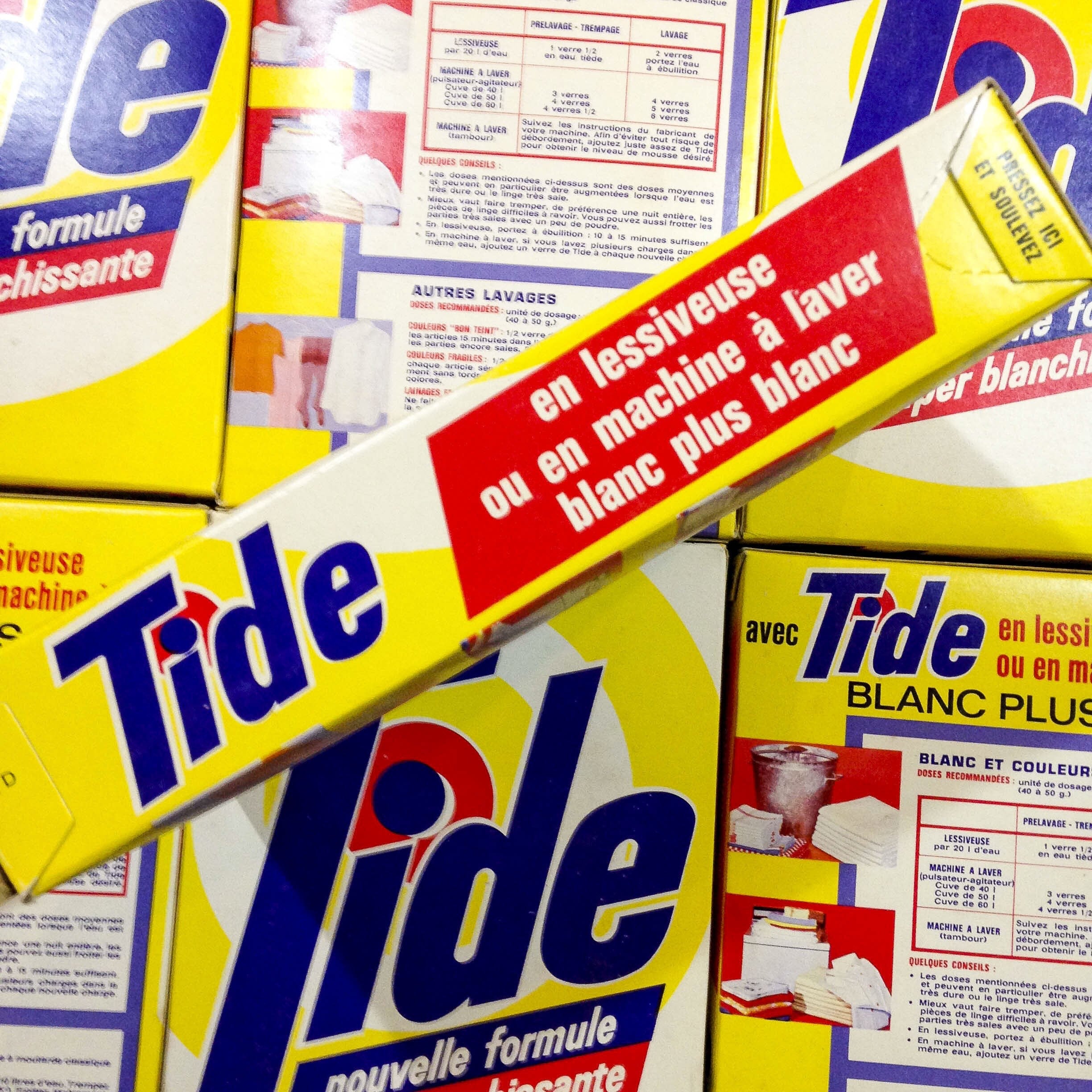paquet lessive tide ancien vintage carton épicerie 1950