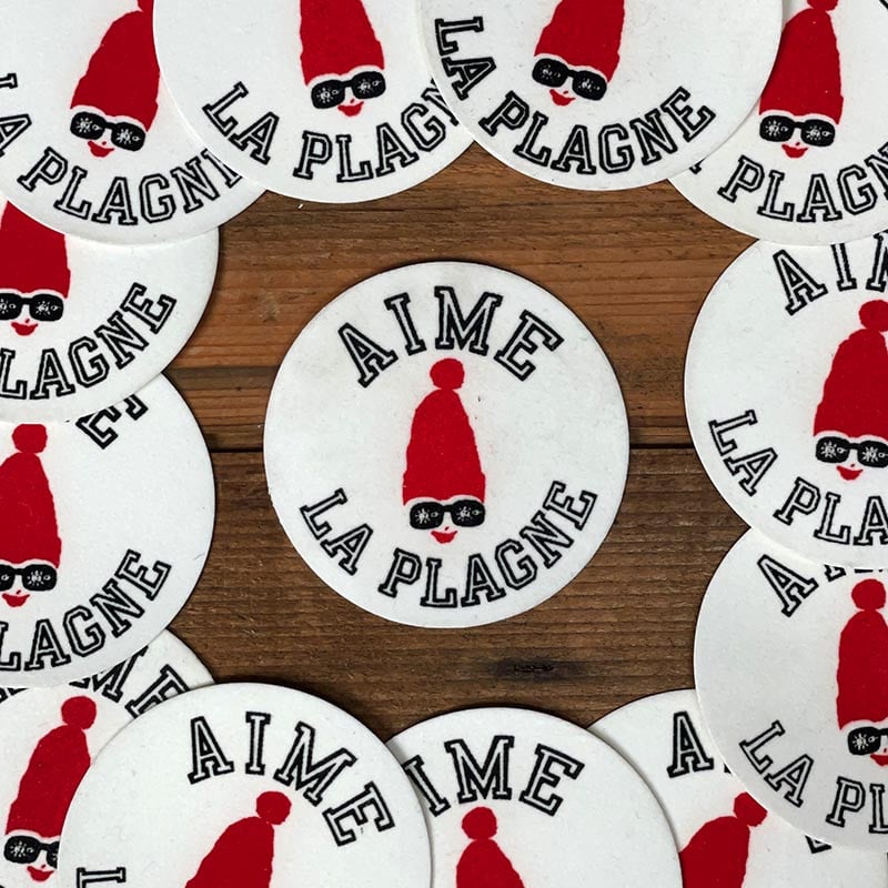 patch station de ski snow aime la plagne savoie sport hiver 1990 ancien vintage broderie atelier rond