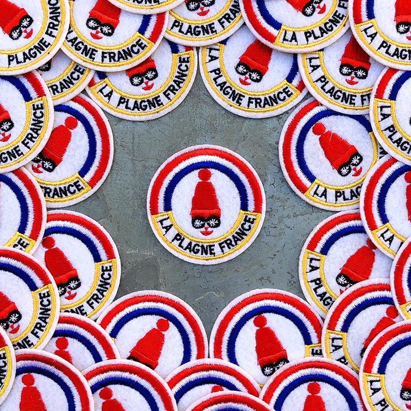 patch station de ski snow la plagne savoie sport hiver 1990 1992 ancien vintage broderie atelier rond