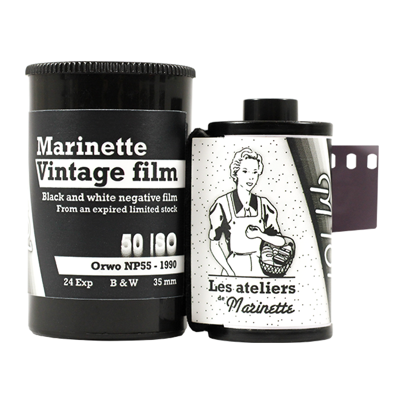 Marinette Vintage Film M101 Pellicule Ancienne Périmée noir et blanc Orwo NP55 50 Iso 25 Iso voilage grain ancien