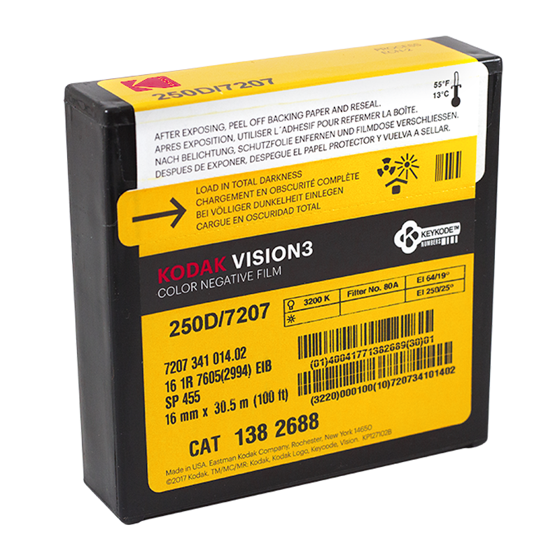 kodak vision 3 250D 7207 film pellicule caméra ancienne vintage cinéma 16mm 30.5m 100 feet 100ft argentique
