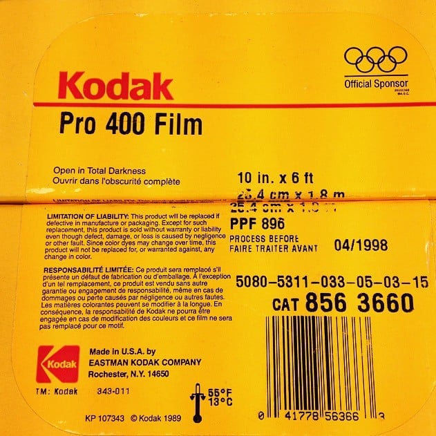 kodak pro 400 10 inch 6 feet film pellicule argentique périmé périmée photo photographie