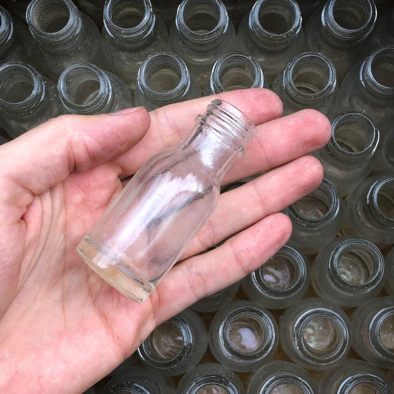 petit flacon ancien vintage laboratoire 24ml 1920 1930 verre transparent verrerie