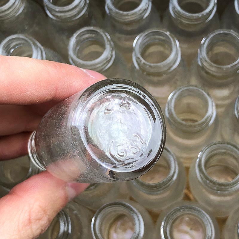 petit flacon ancien vintage laboratoire 24ml 1920 1930 verre transparent verrerie
