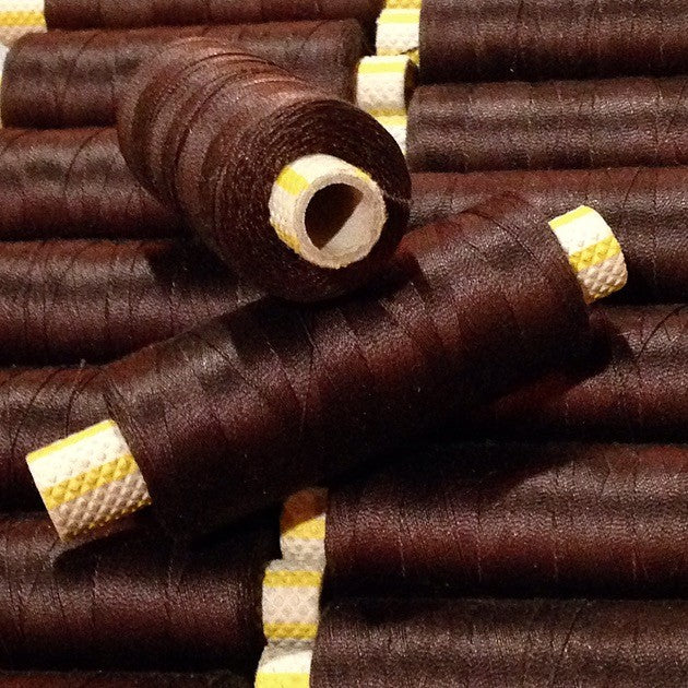 bobine marron fil cotton ancien vintage mercerie 1990