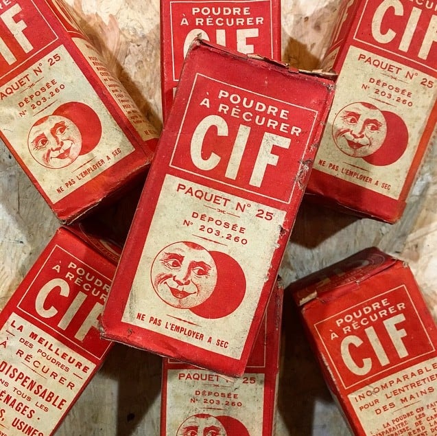 boite ancienne épicerie crème eclipse rouge 1920 1930 cif vintage