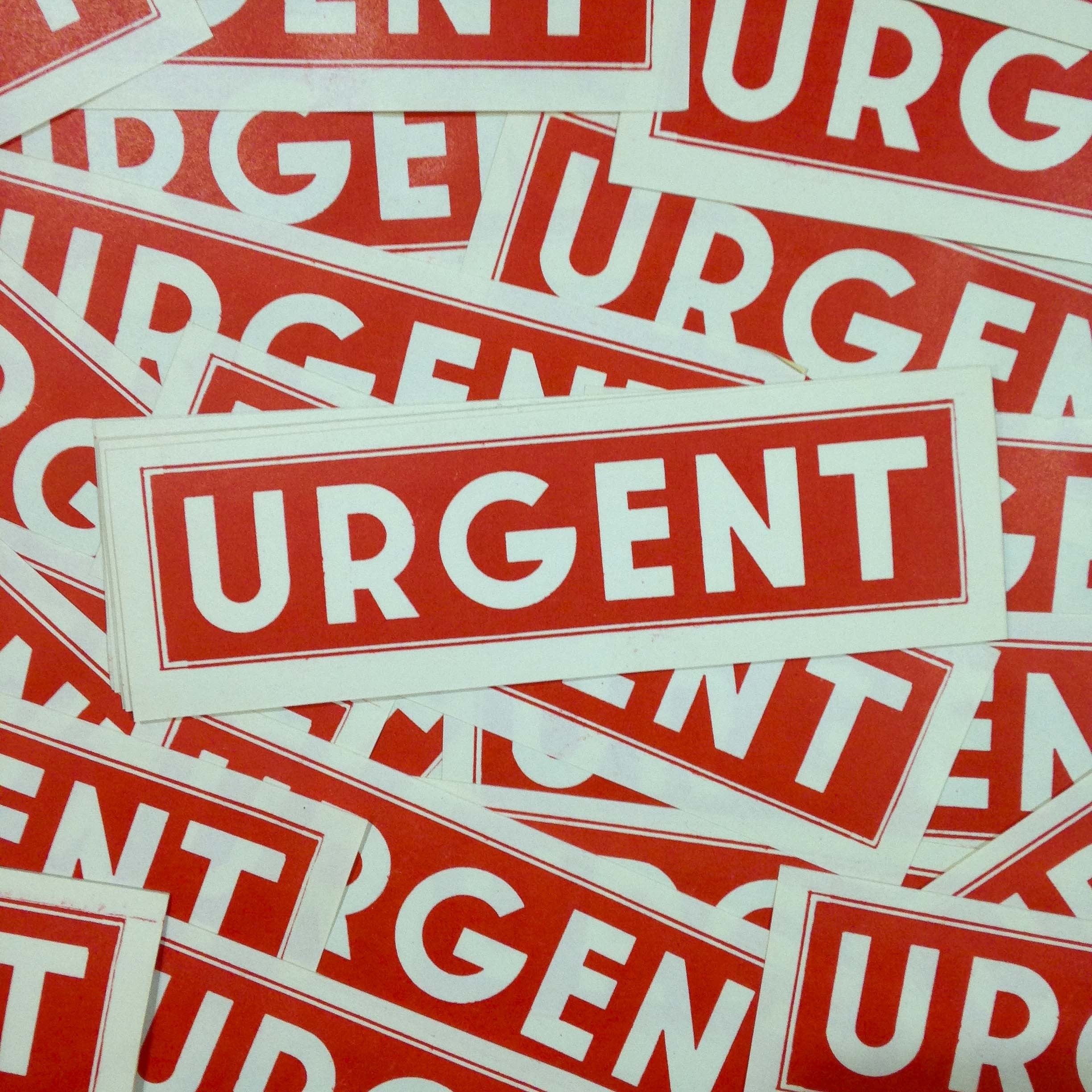 petite étiquette urgent ancien vintage papier imprimerie 1950