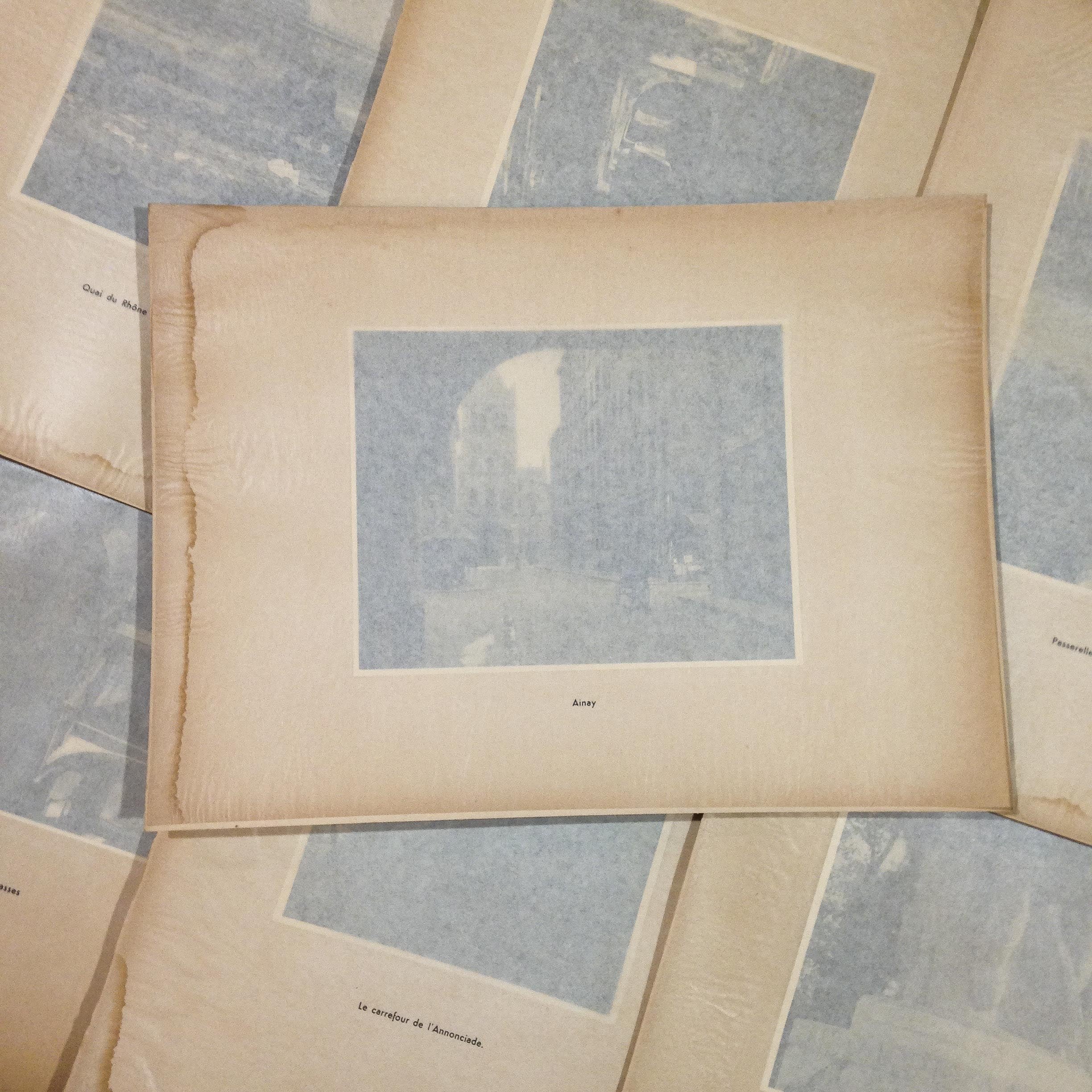 photo gravure héliogravure ancien vintage blanc et demilly noir et blanc lyon ville lyonnais papier 1930 bouquiniste