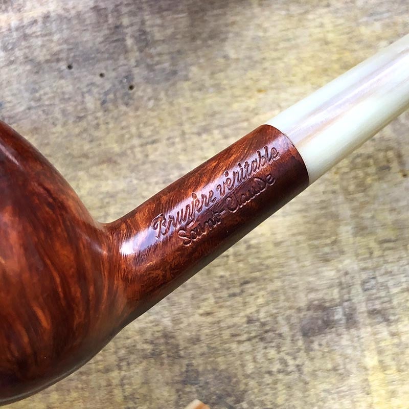 pipe à fumer modèle billiard corne et racine de bruyère 1930 ancien vintage tabac saint claude ancienne