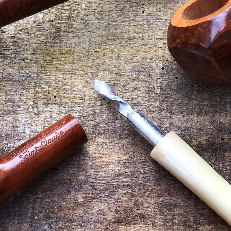 pipe à fumer modèle panel hexagonale corne et racine de bruyère 1930 ancien vintage tabac saint claude ancienne