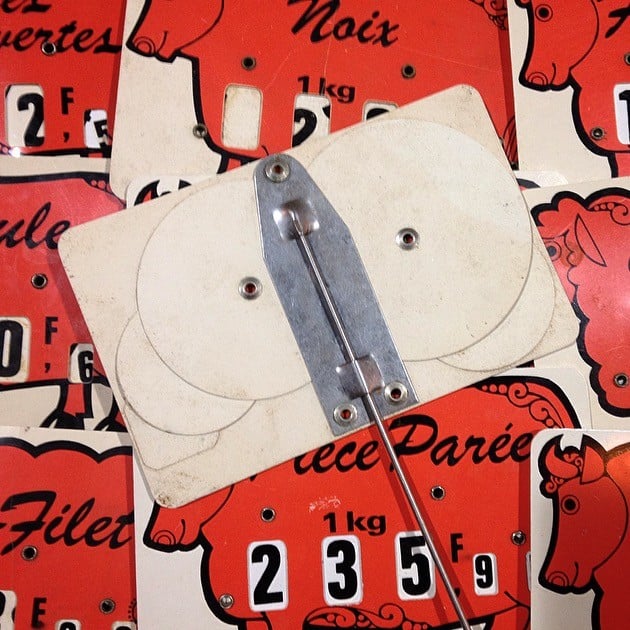 pique-prix prix boucherie ancien vintage viande glacoide plastique 1970