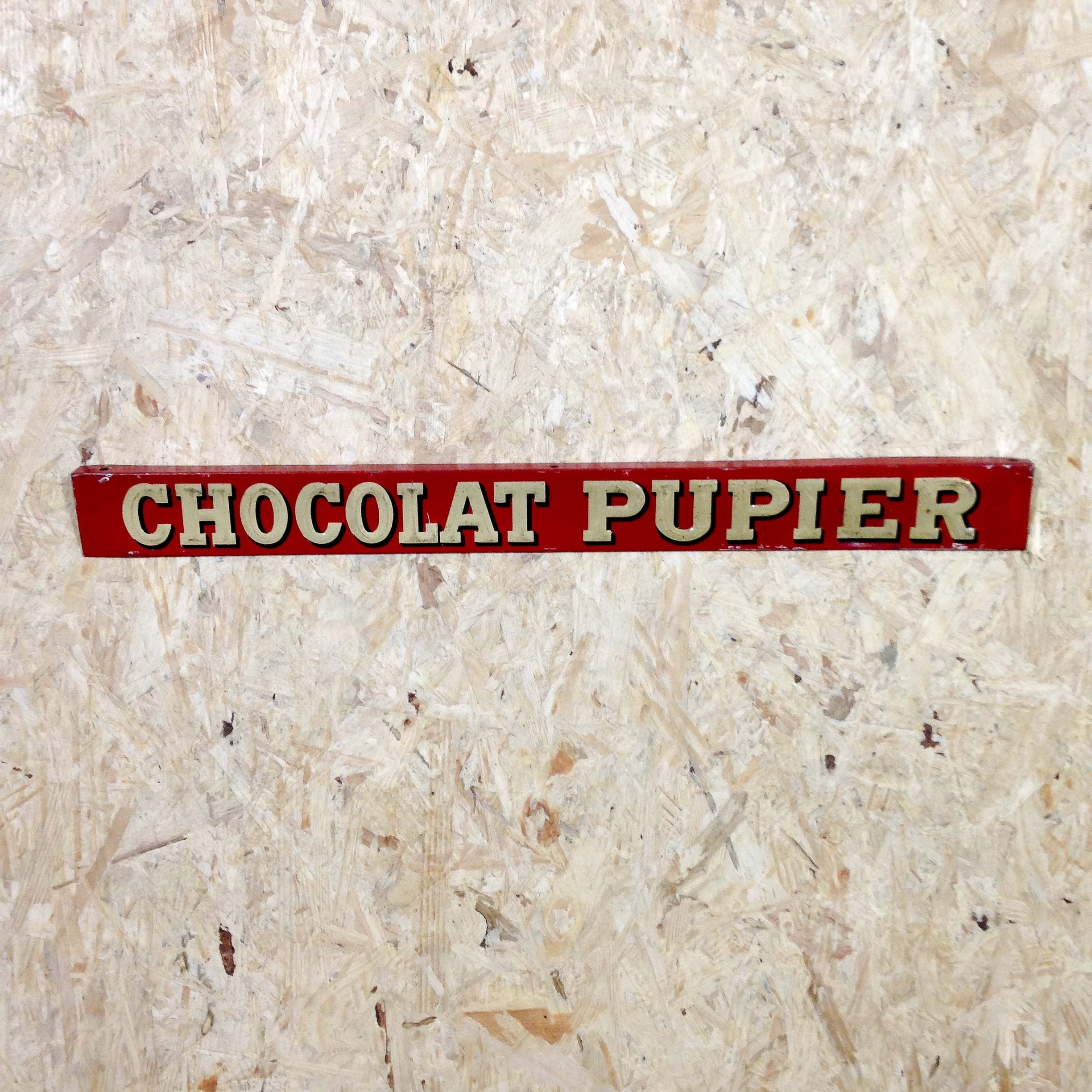 Lithographed Sheet Metal Sign Chocolat Pupier 1930 No. 1