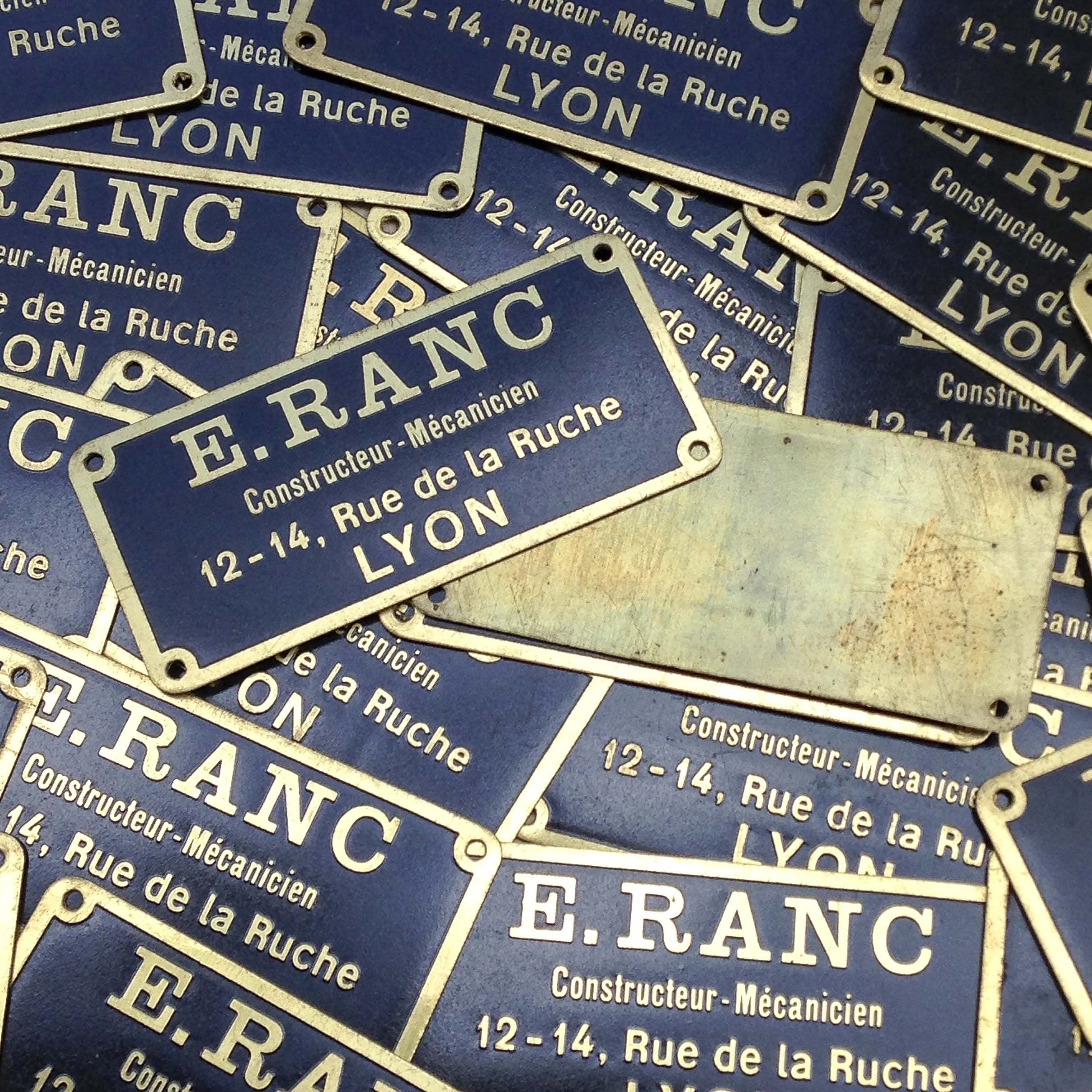 Plaque Laiton E.Ranc 1950