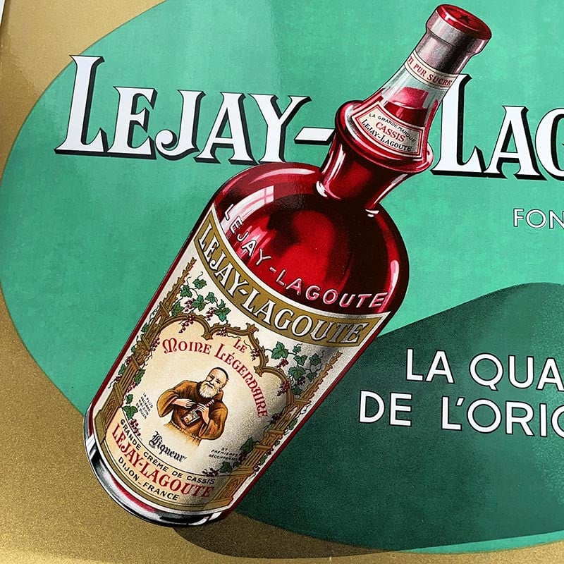plaque carton publicitaire glacoide lejay lagoutte 1950 1960 cassis dijon alcool apéritif