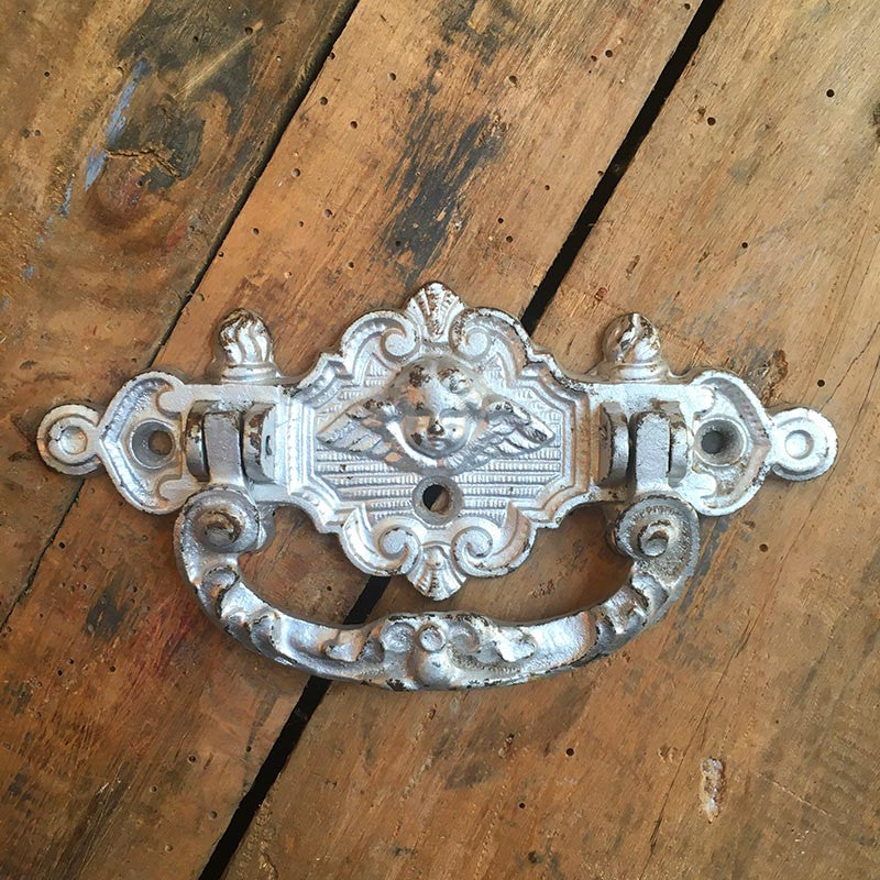 poignée ange mortuaire cercueil eglise porte métallique métal ancienne vintage 1900 religieux