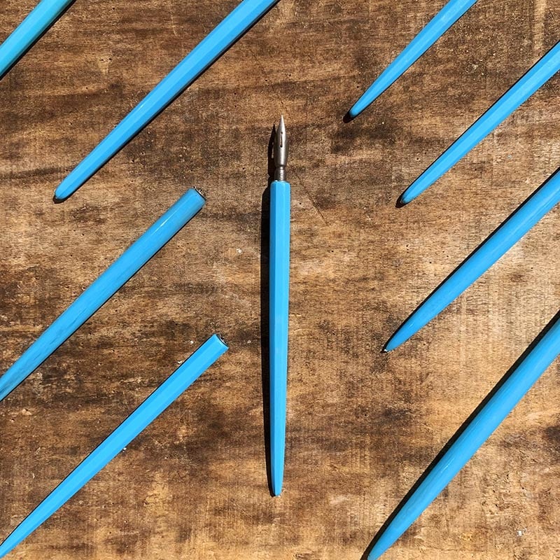 porte plume ancien vintage école écolier bleu bleue plumes écriture main encre baignol et farjon vahaza 1960 1970