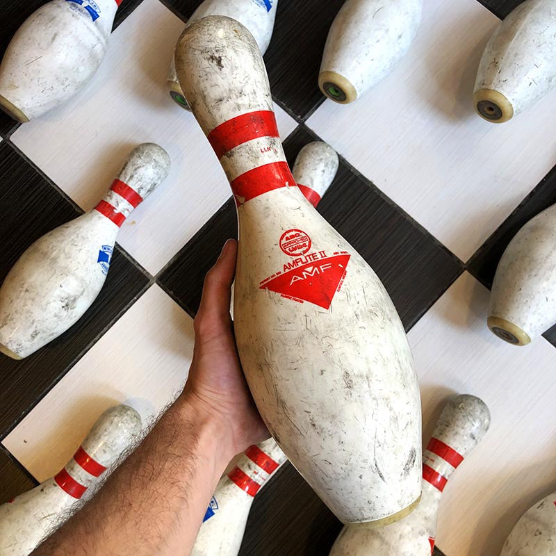 quille de bowling ancienne wibc abc 1970 1980 plastic coated vintage véritable américiane usa us