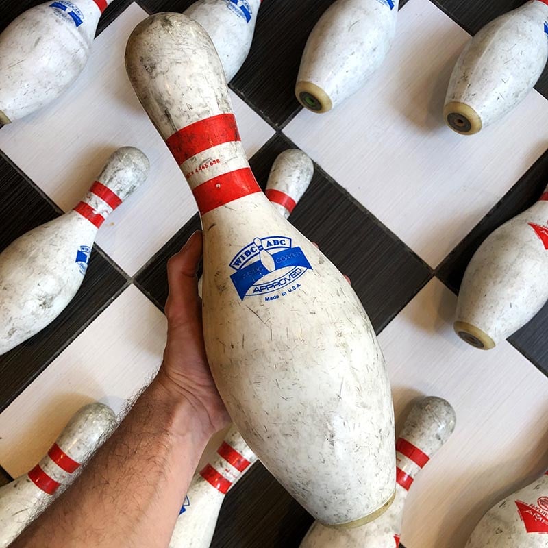 quille de bowling ancienne wibc abc 1970 1980 plastic coated vintage véritable américiane usa us