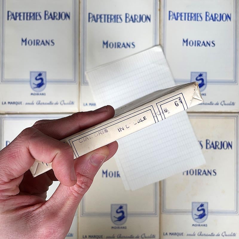 papier ancien ramette bloc ligne 20,5cm barjon moirans 64gr ancien vintage école 1960 1950