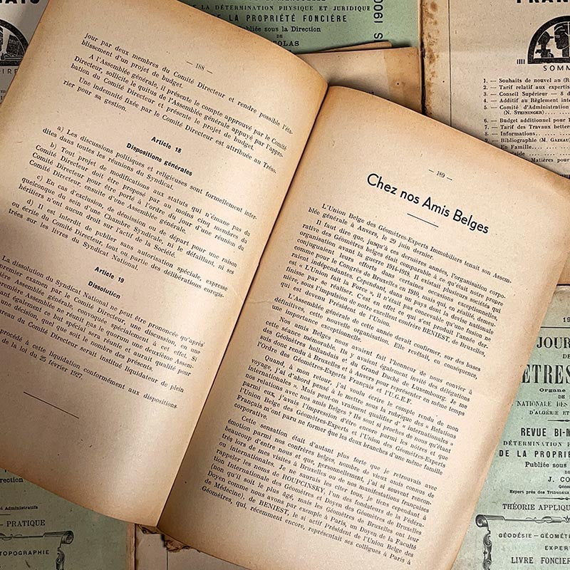 revue mensuelle géomètres experts 1947 1954 technique spécialisée ancienne vintage 1947 54