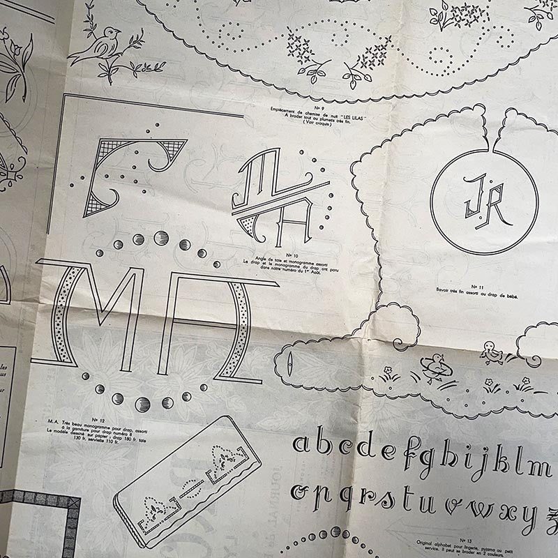 revue la broderie lyonnaise illustrée ancien vintage confection papier magazine couture 1950
