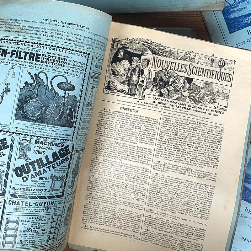 journal revue magazine la nature science gaston tissandier ancien vintage illustration exemplaire numéro 1897 1898 1899