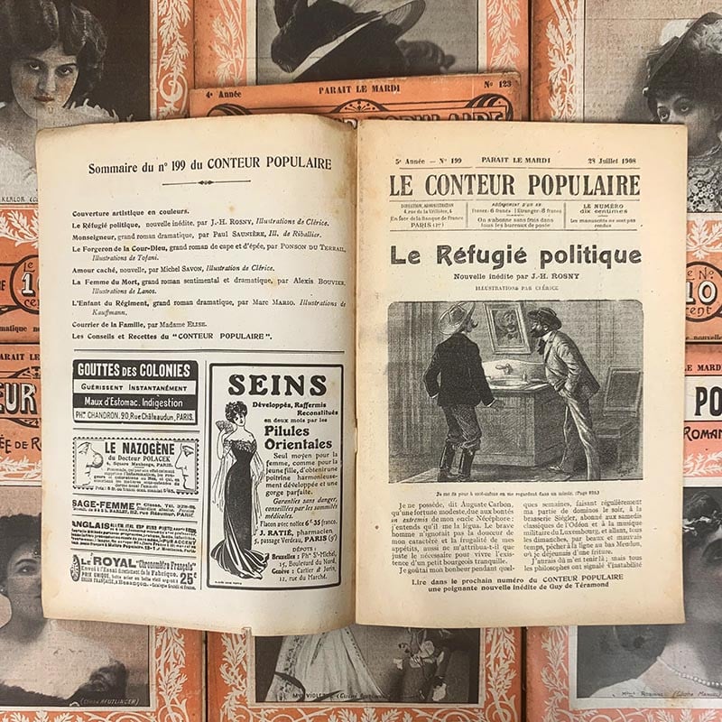 journal revue magazine le conteur populaire mode ancien vintage papier illustré illustration exemplaire numéro 1905 1900 1910