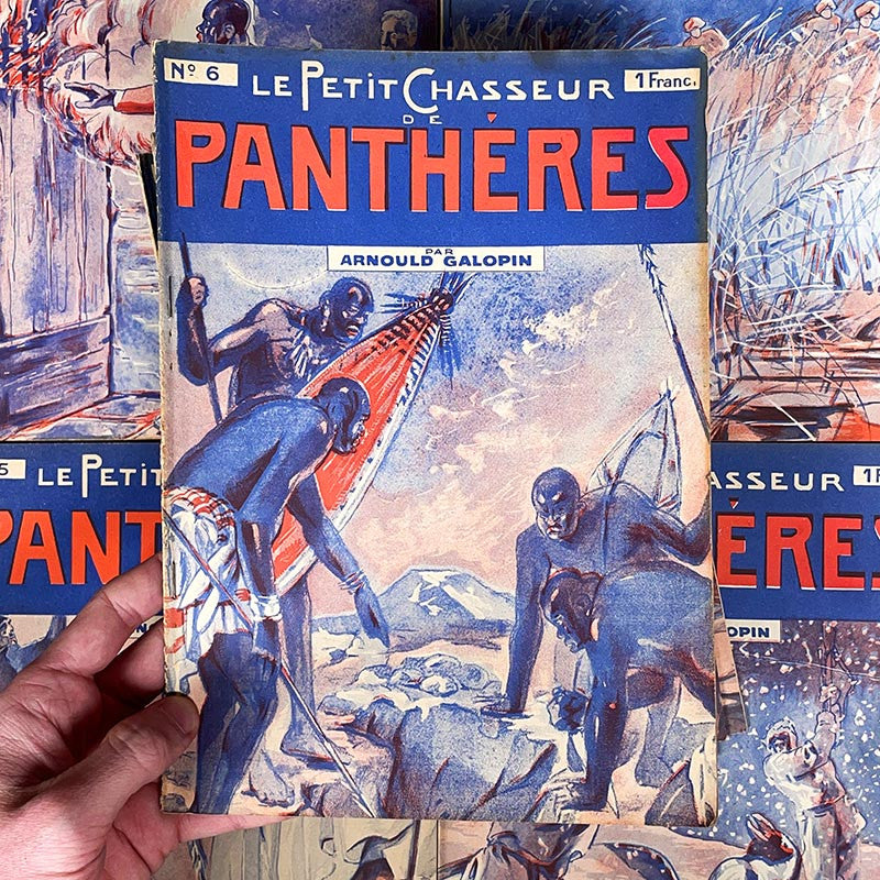 journal revue magazine le petit chasseur de panthères arnould galopin ancien vintage illustration exemplaire numéro 1928 1929