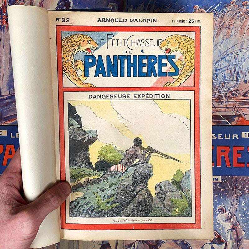 journal revue magazine le petit chasseur de panthères arnould galopin ancien vintage illustration exemplaire numéro 1928 1929