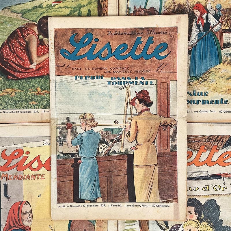journal revue magazine lisette fille ancien vintage illustration exemplaire numéro 1930 1939 1940 1941