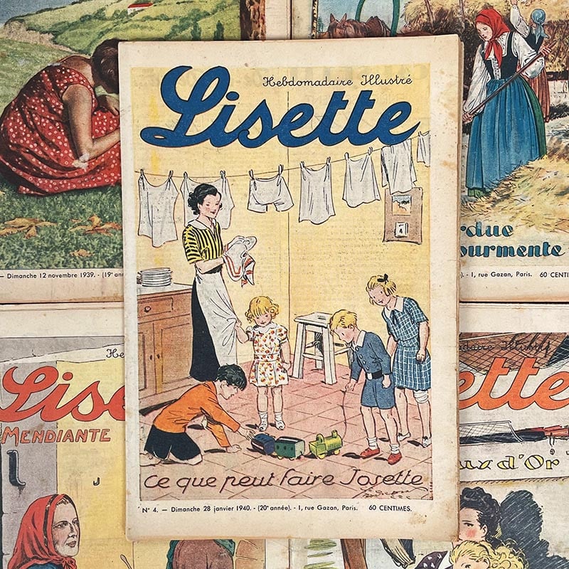journal revue magazine lisette fille ancien vintage illustration exemplaire numéro 1930 1939 1940 1941