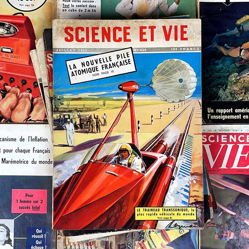 journal revue magazine science et vie scientifique ancien vintage illustration exemplaire numéro 1950 1959 années 50