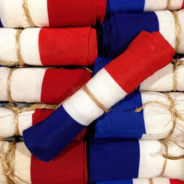 ruban france tricolore drapeau bande élastique ancien vintage mercerie 1960