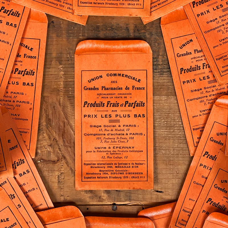 sachet ancien pharmacie hinglais reims epernay marne 1930 1920 sel d'oseille poison
