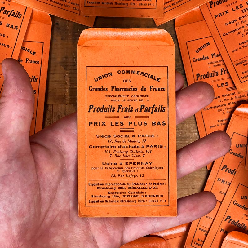 sachet ancien pharmacie hinglais reims epernay marne 1930 1920 sel d'oseille poison