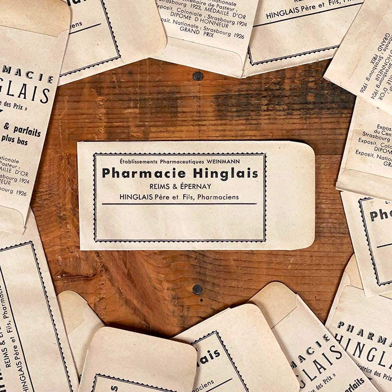 petit sachet ancien pharmacie hinglais epernay marne 1920 moderatrice des prix