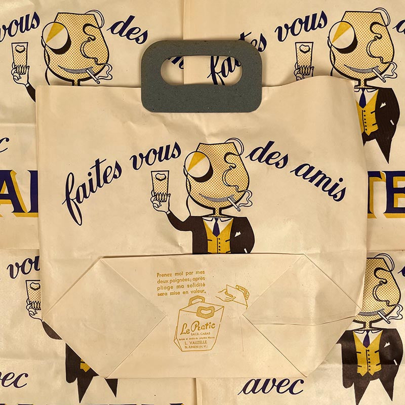 sachet papier ancien vintage cognac martell alcool aperitif cabas anse faites vous des amis 1950 1960
