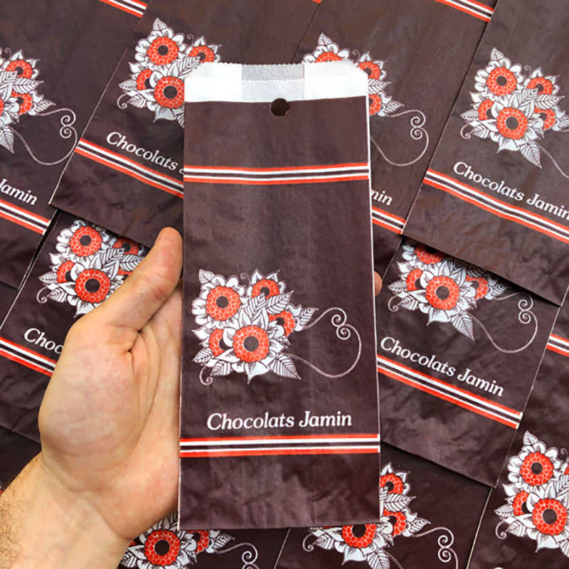 sachet papier ancien vintage chocolat jamin chocolaterie confiserie 1980