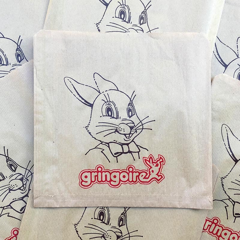 sachet ancien gringoire lapin biscuits gateaux illustration emballage papier vintage 1960
