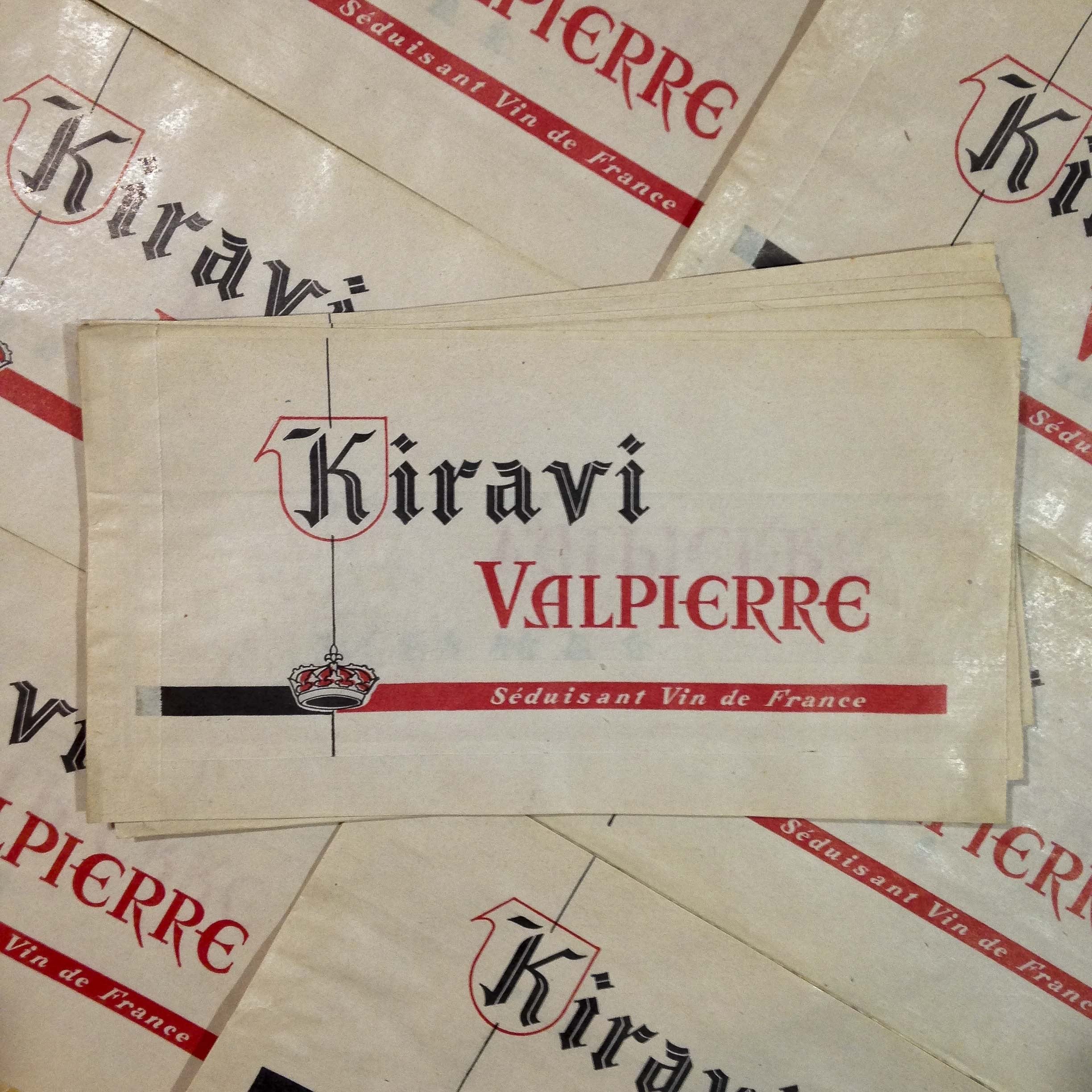 sachet papier kiravi valpierre vin ancien vintage épicerie 1960