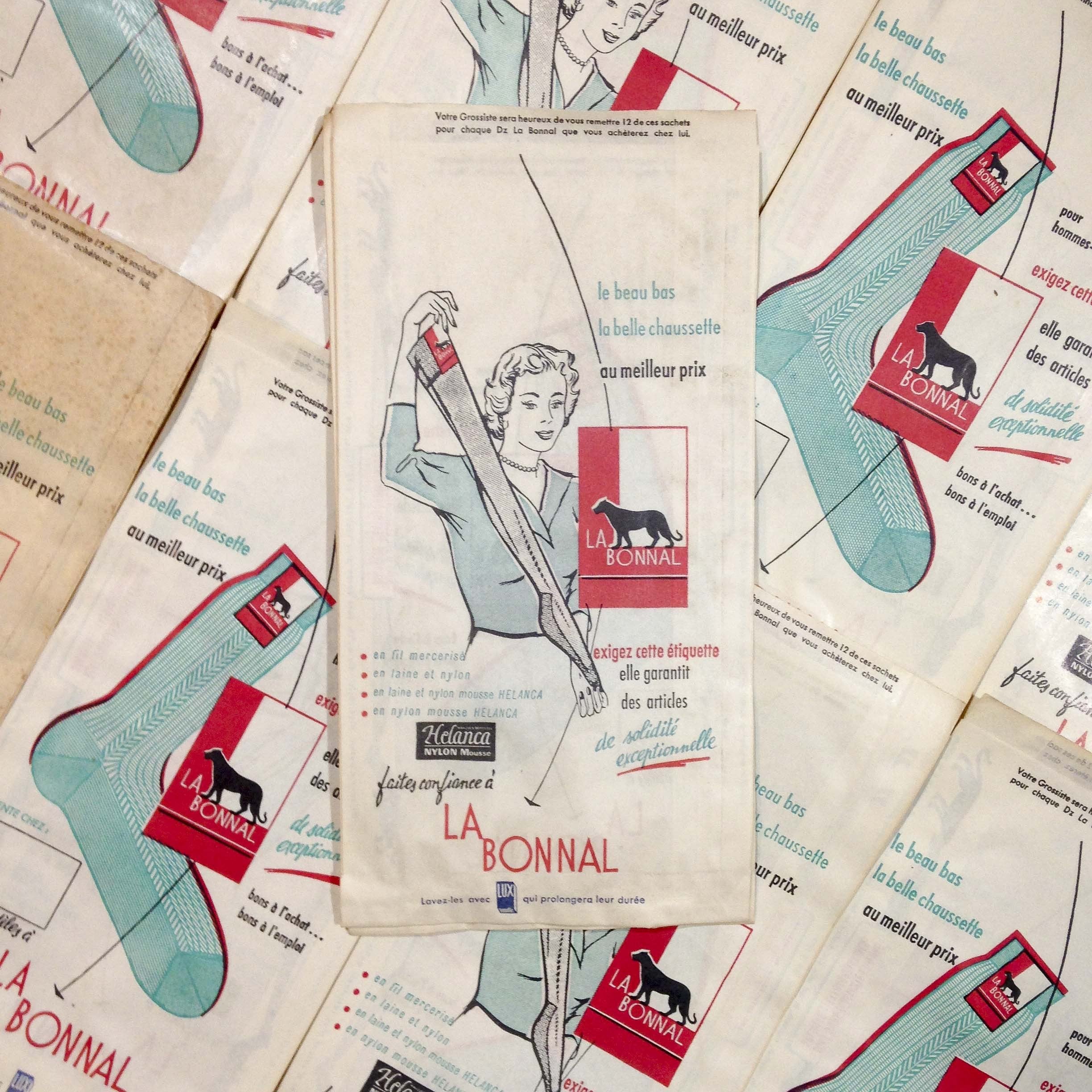 sachet la bonnal ancien vintage papier mercerie 1960