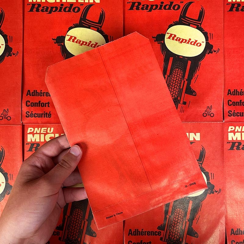 sachet emballage michelin rapido moto 1970 1960 ancien illustration deux roues