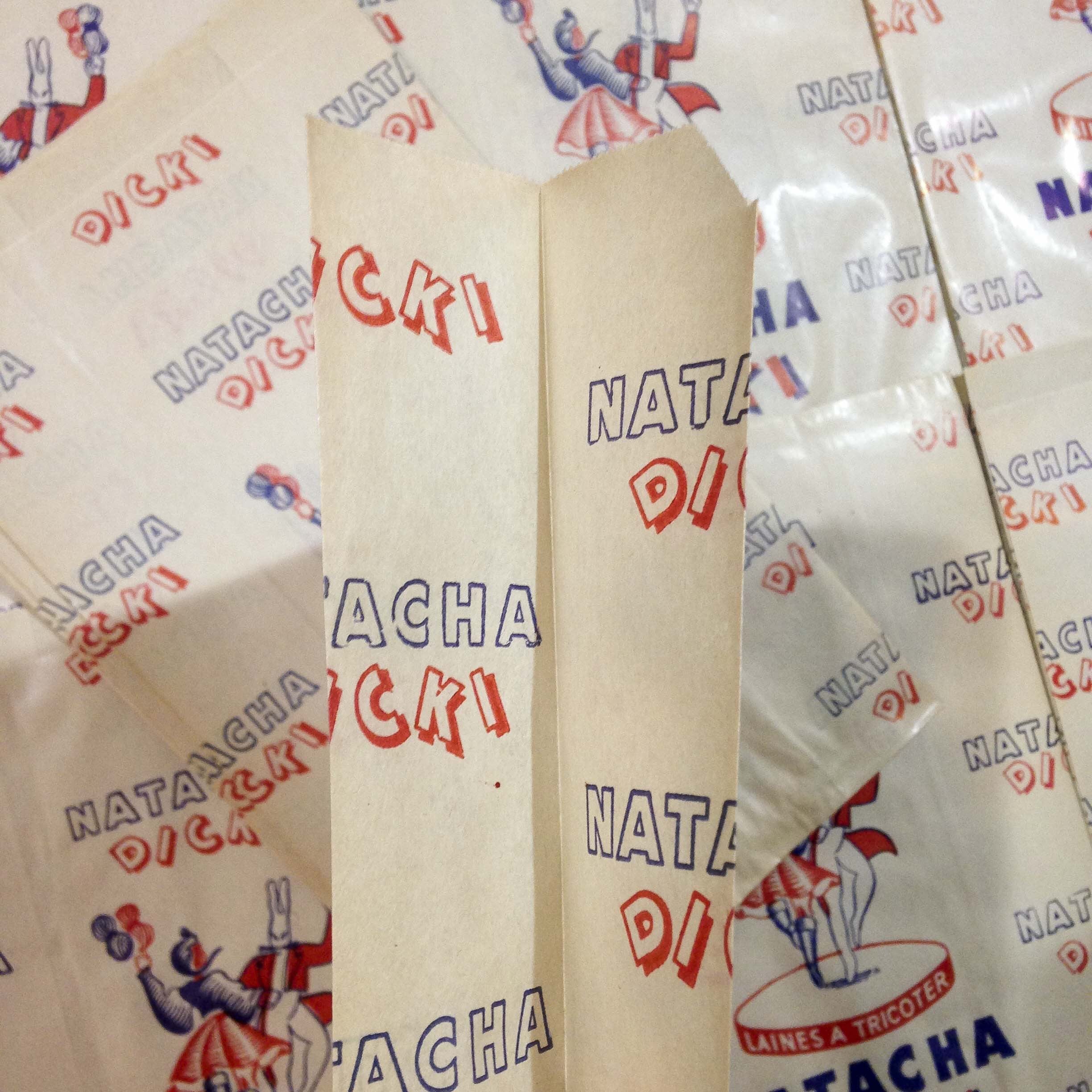 natacha dicki sachet papier ancien vintage mercerie 1960 laines tricoter