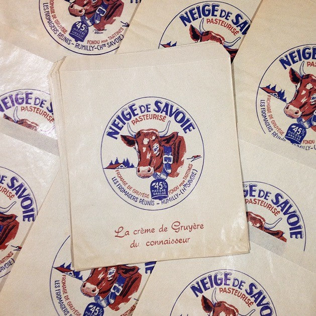 sachet neige savoie gruyère ancien vintage fromage fromagerie rumilly haute-savoie 1950