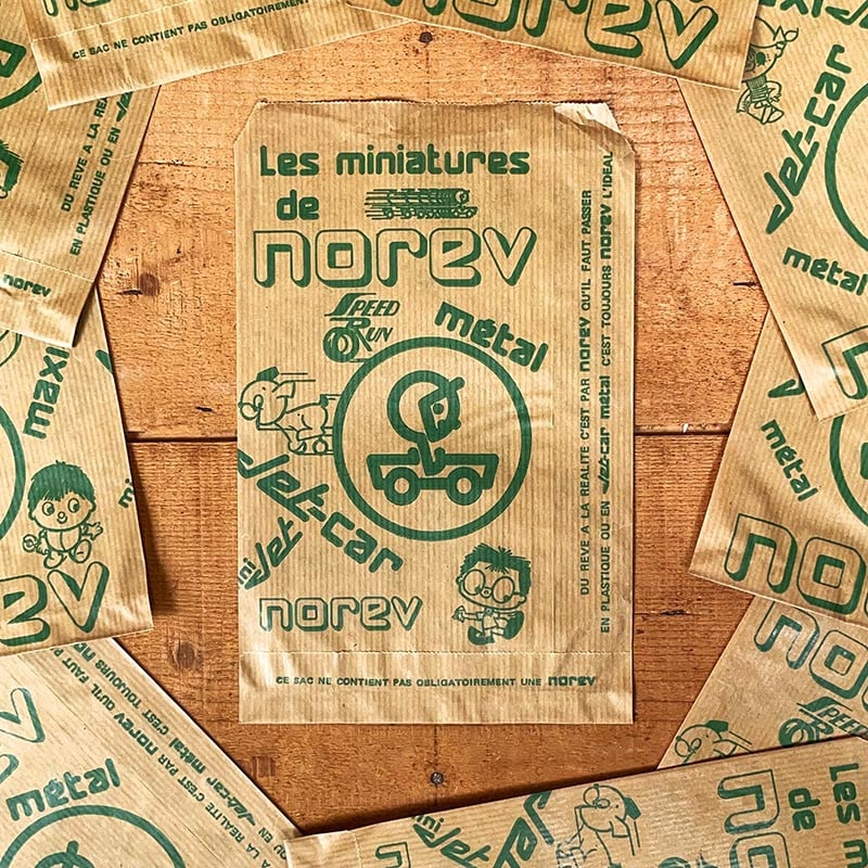sachet ancien boutique norev maxi jet car voiture miniature 1990 emballage enfant