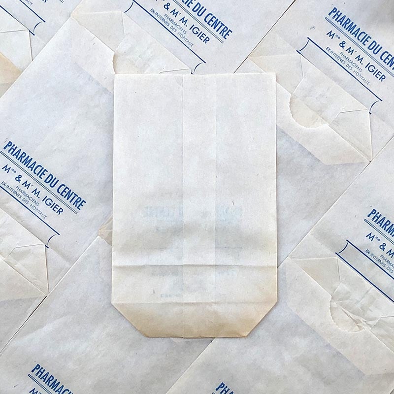 sachet pharmacie du centre m mme igier macon ancien stock vintage 1940 1930 emballage soufflet