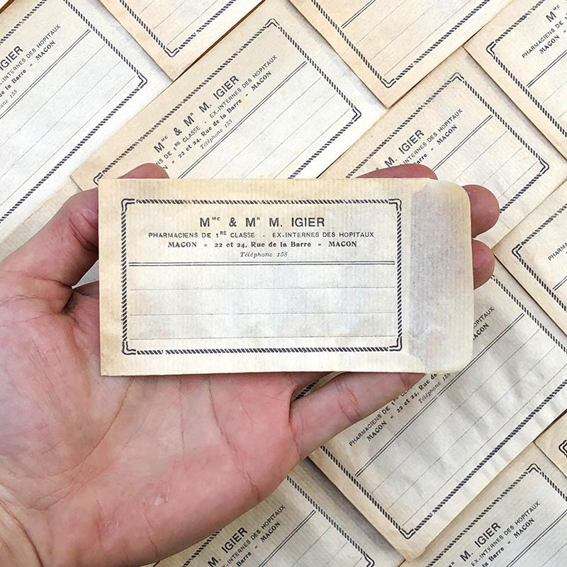 sachet pharmacie m mme igier macon ancien stock vintage 1940 1930 emballage
