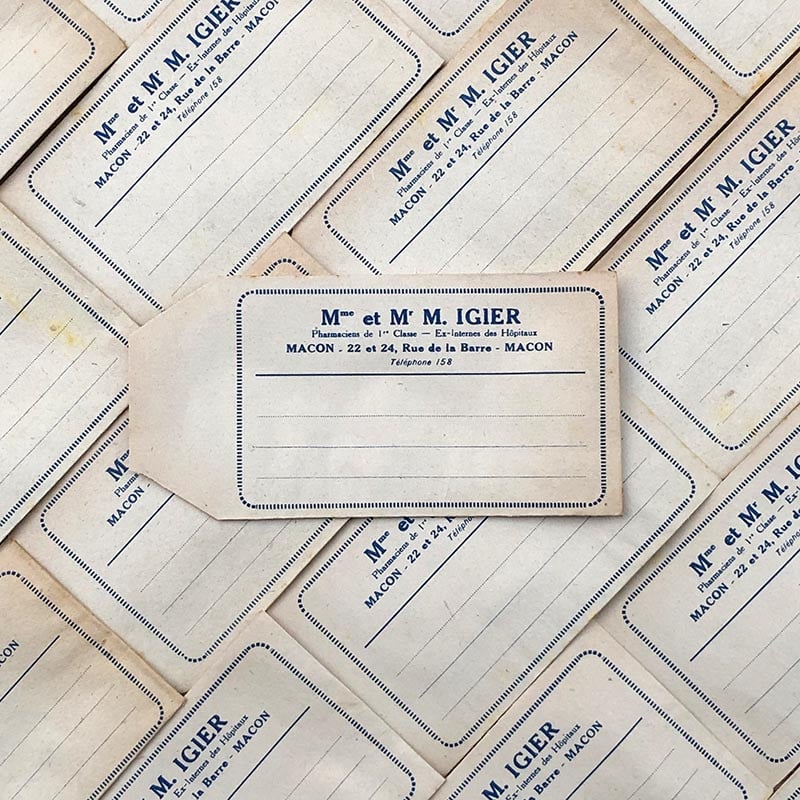 sachet pharmacie m mme igier macon ancien stock vintage 1940 1930 emballage